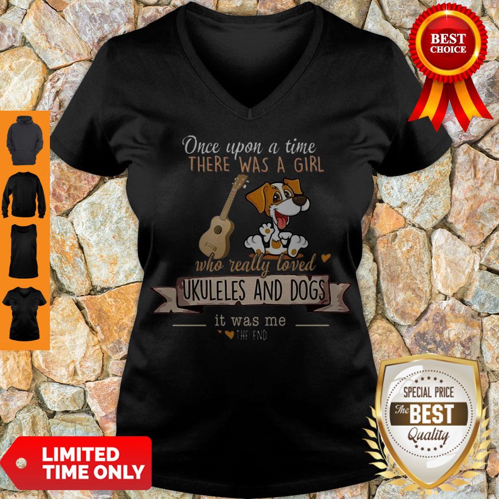 Pretty Once Upon A Time There Was A Girl Who Really Loved Ukuleles And Dogs Shirt - Image 5