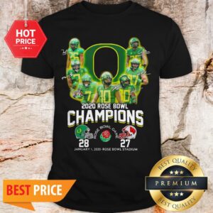 Oregon Ducks 2020 Rose Bowl Champions Signatures 28 27 Shirt