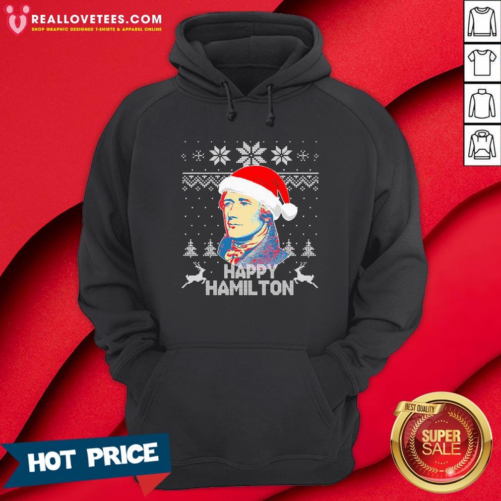 Sweet Happy Hamilton Santa Ugly Christmas Shirt - Image 4
