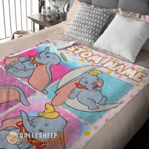 Alternative view of Perfect Cute Disney Cartoon Baby Girl Elephant Dumbo Velveteen Cute Blanket Fleece Customized Blanket