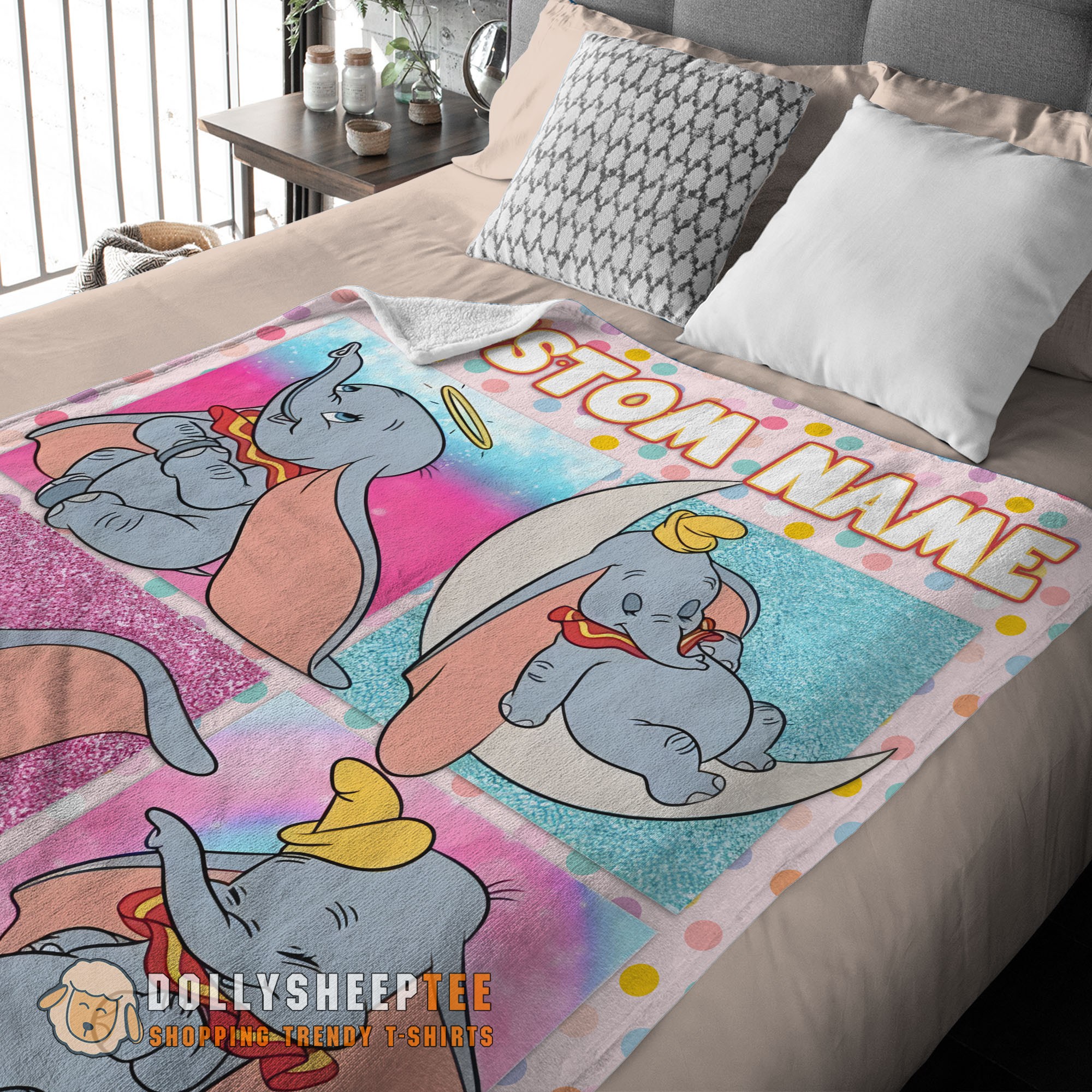 Perfect Cute Disney Cartoon Baby Girl Elephant Dumbo Velveteen Cute Blanket Fleece Customized Blanket - Image 2