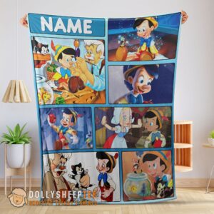 Perfect Disney Cartoon Pinocchio With Friends Blanket Fleece Customized Blanket