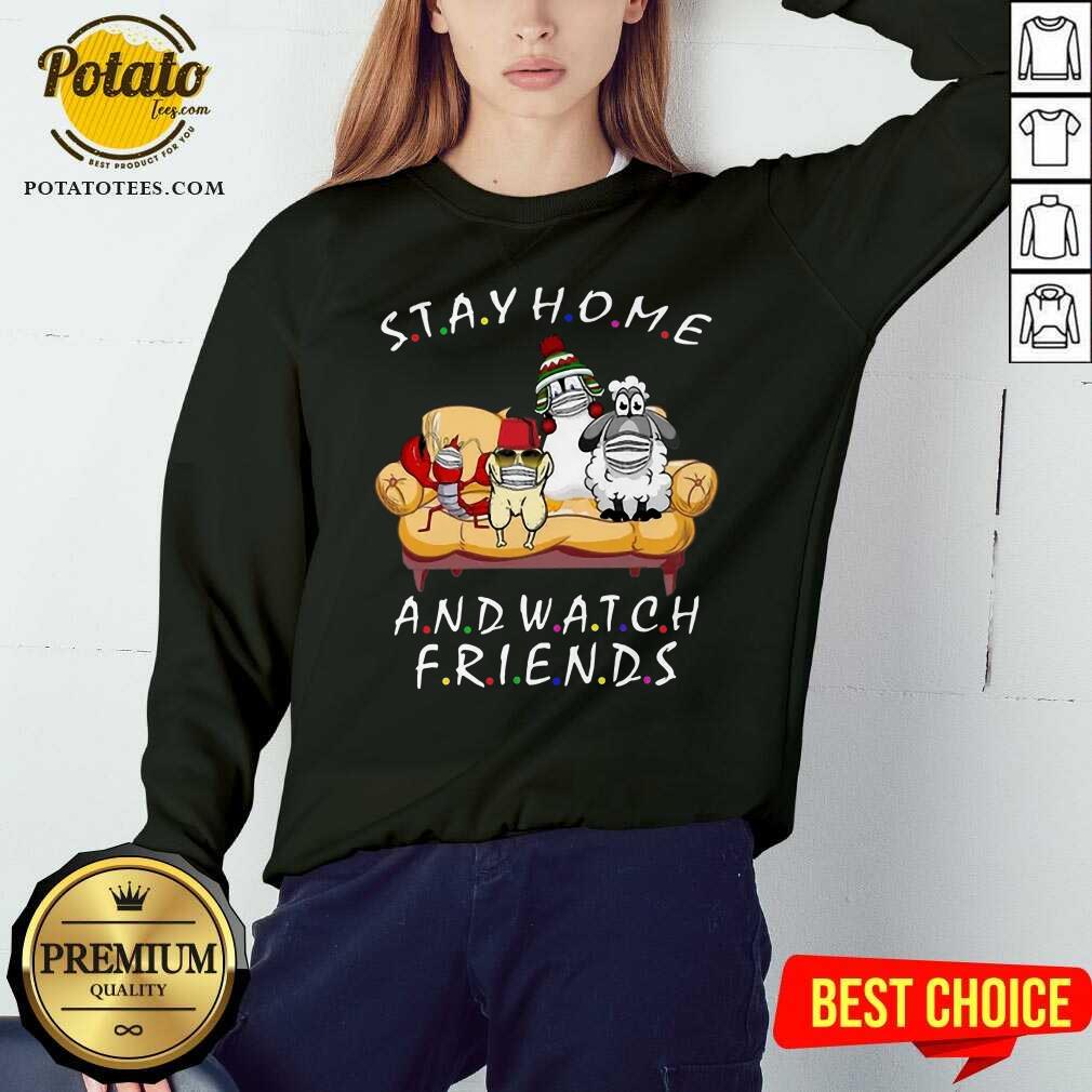 Pretty Pets Stay Home And Watch Friends Cartoon COVID-19 Shirt - Image 4