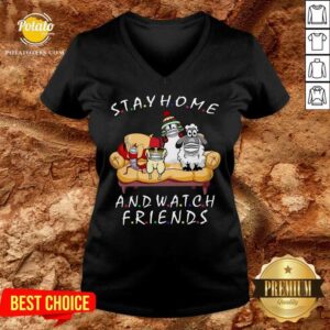 Alternative view of Pretty Pets Stay Home And Watch Friends Cartoon COVID-19 Shirt