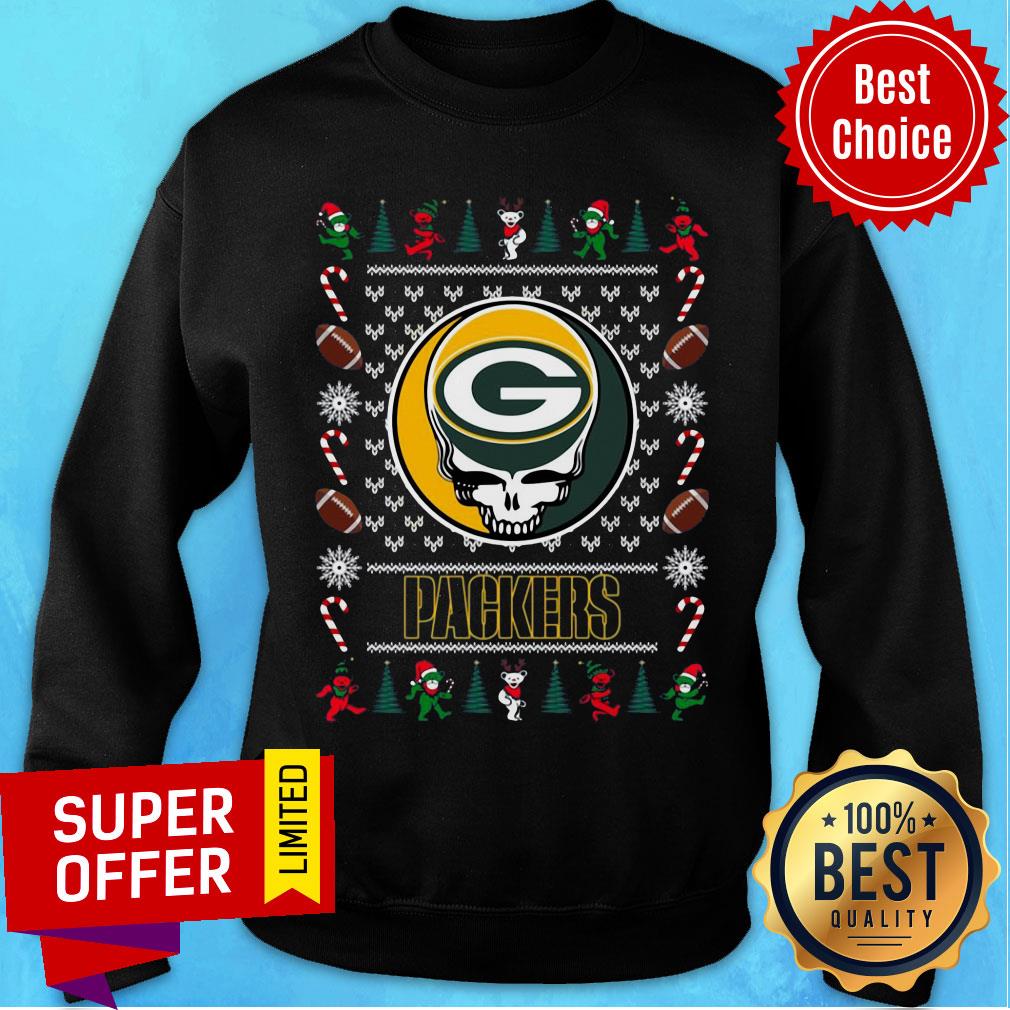 Top Green Bay Packers Grateful Dead Ugly Christmas Shirt - Image 4