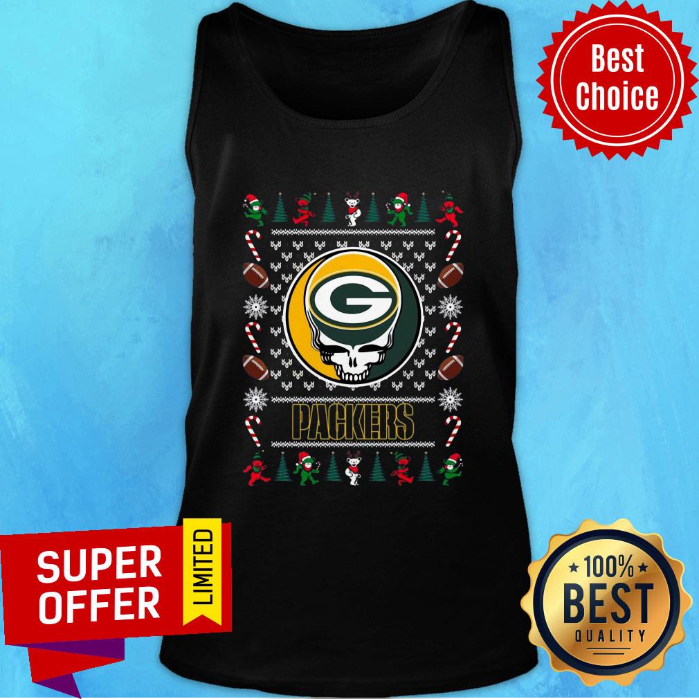 Top Green Bay Packers Grateful Dead Ugly Christmas Shirt - Image 3