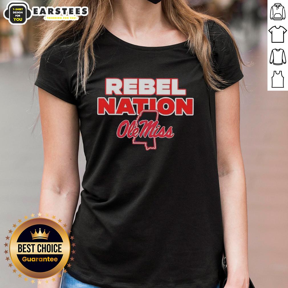 Awesome Ole Miss Rebel Nations Mississippi Outline T-Shirt - Image 3