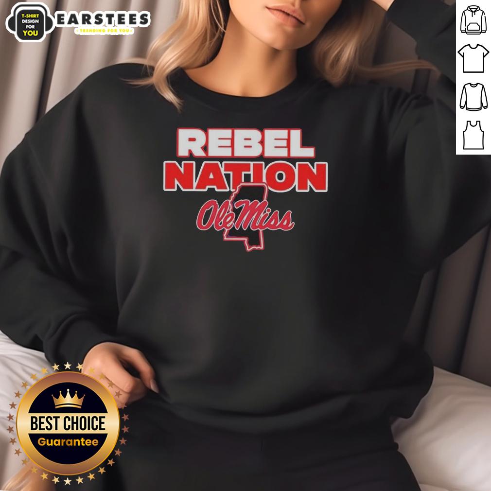 Awesome Ole Miss Rebel Nations Mississippi Outline T-Shirt - Image 5