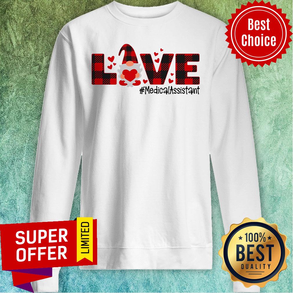 Gnome Love Valentine Medical Assistant Shirt - Image 5