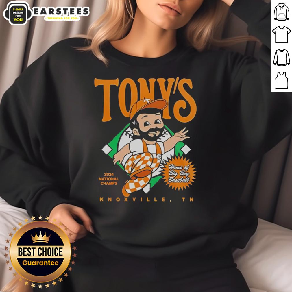 Awesome Tony's Tennessee Volunteers 2026 National Champions Home Of Big Boy Baseball T-Shirt - Image 4