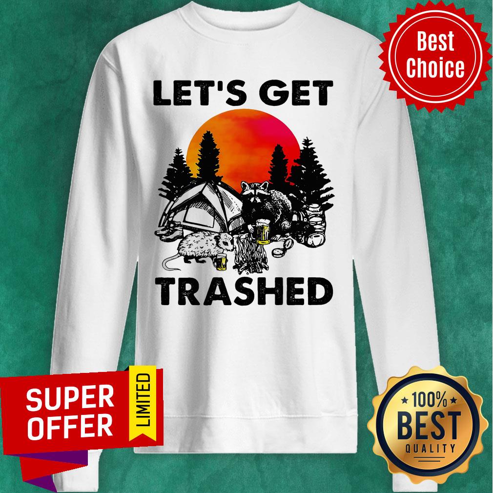 Raccoon Let’s Get Trashed Sunset Shirt - Image 4