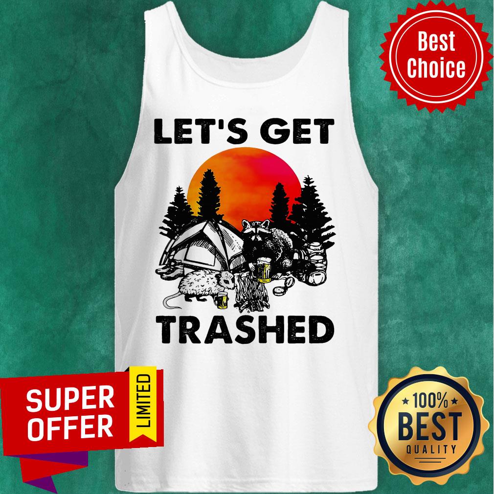 Raccoon Let’s Get Trashed Sunset Shirt - Image 3