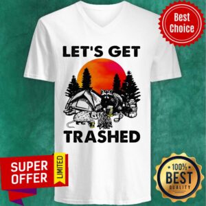 Alternative view of Raccoon Let’s Get Trashed Sunset Shirt