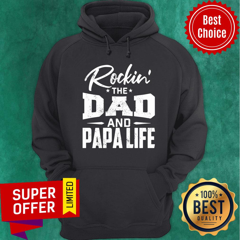 Rockin' The Dad And Papa Life Shirt - Image 2