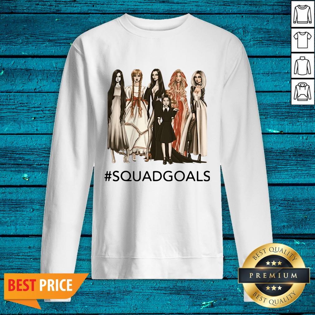 Squad Goals Samara, Annabelle Morticia Halloween Shirt - Image 5