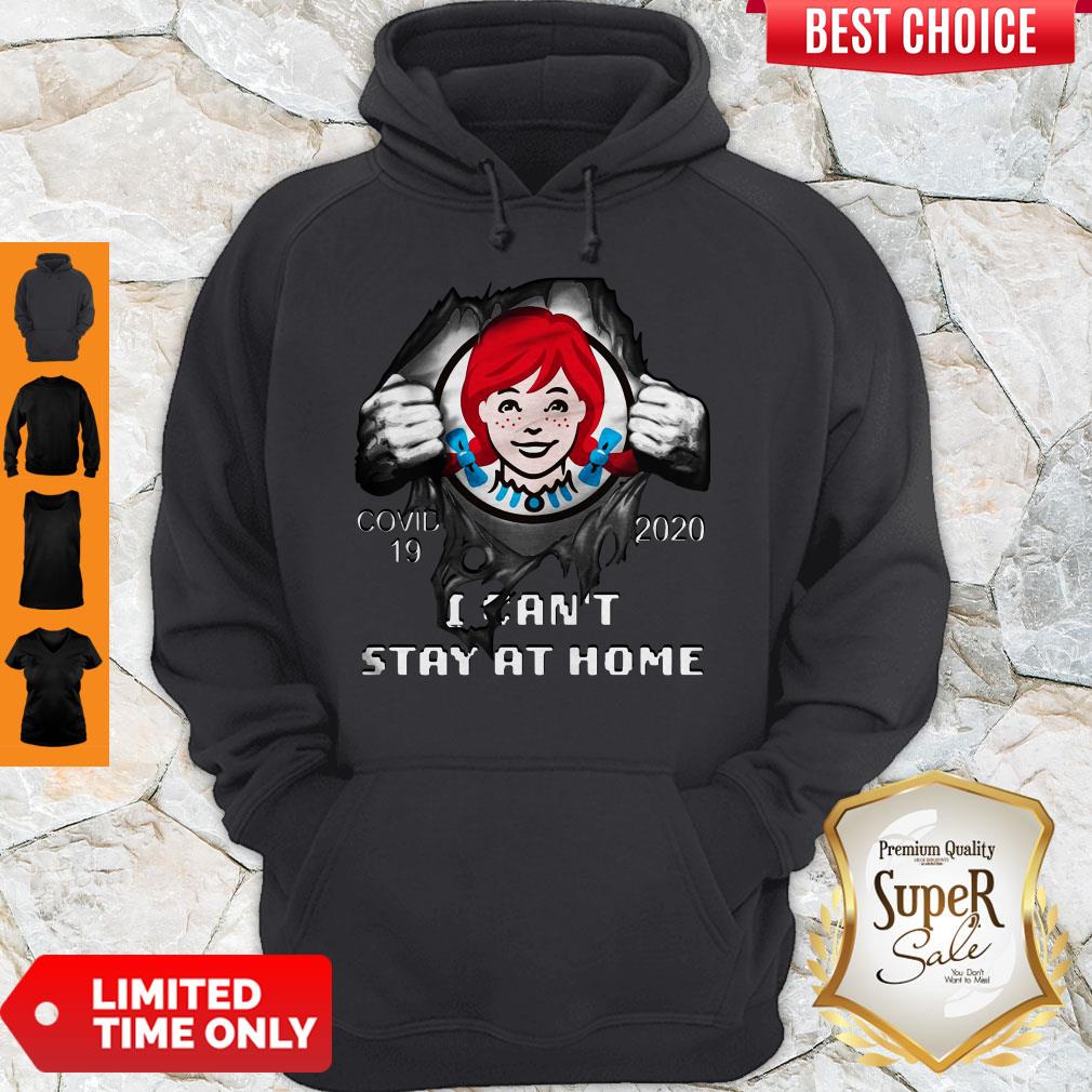 Official Wendy’s Inside Me Covid 19 2020 I Can't Stay At Home Shirt - Image 2