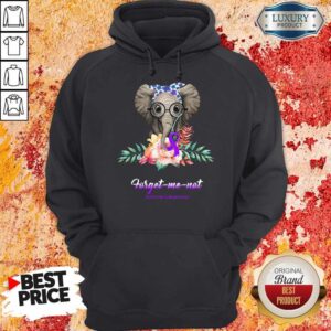 Alternative view of Funny Elephant Bow Lovely Forget Me Not Alzheimer's Awareness Shirt