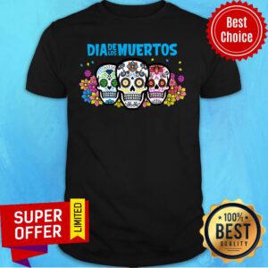 Three Sugar Skull Dia De Los Muertos Day Dead Shirt