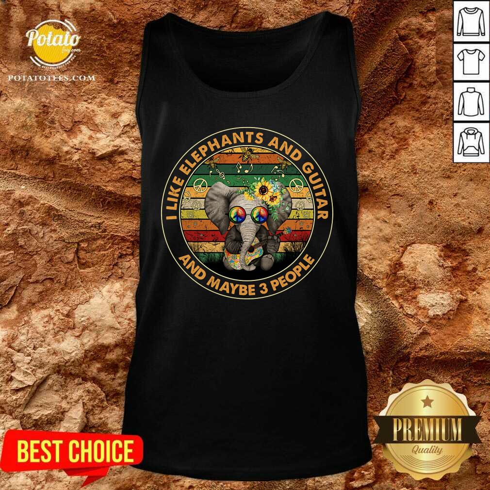 I Like Elephants And Guitar Shirt - Image 3