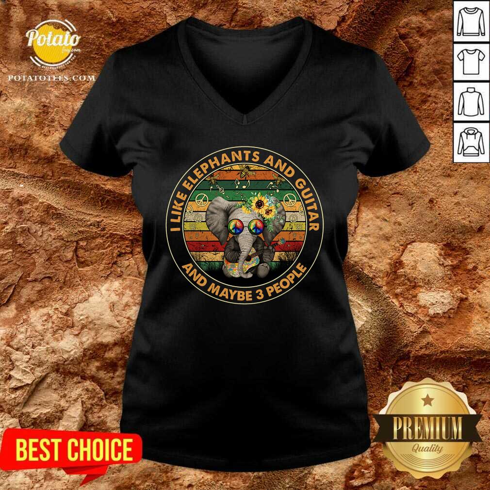 I Like Elephants And Guitar Shirt - Image 2