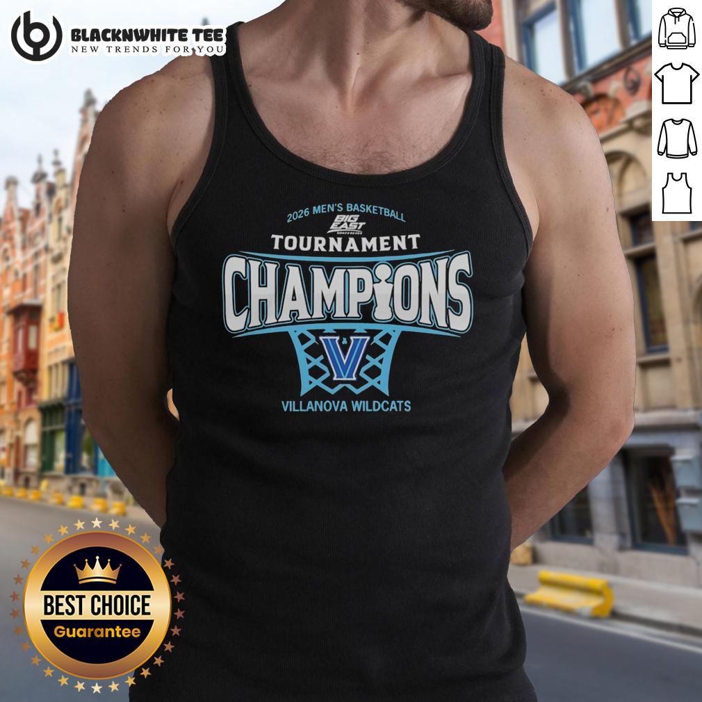Original Villanova Wildcats Mens Basketball 2026 Big East Conference Tournament Champions T-Shirt - Image 4