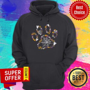 Alternative view of Dog Paw Happy Halloween Shirt