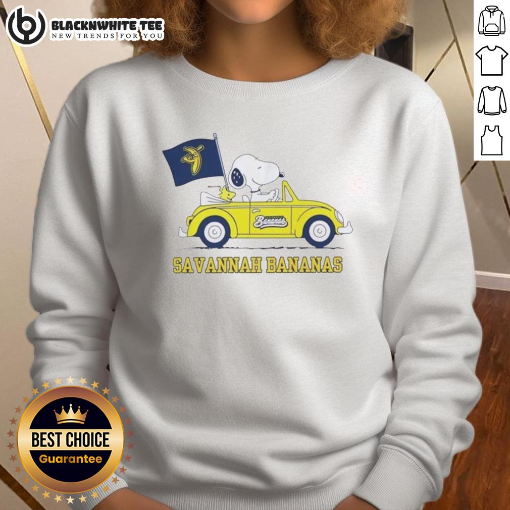 Pretty Snoopy Driving Car Savannah Bananas T-Shirt - Image 5