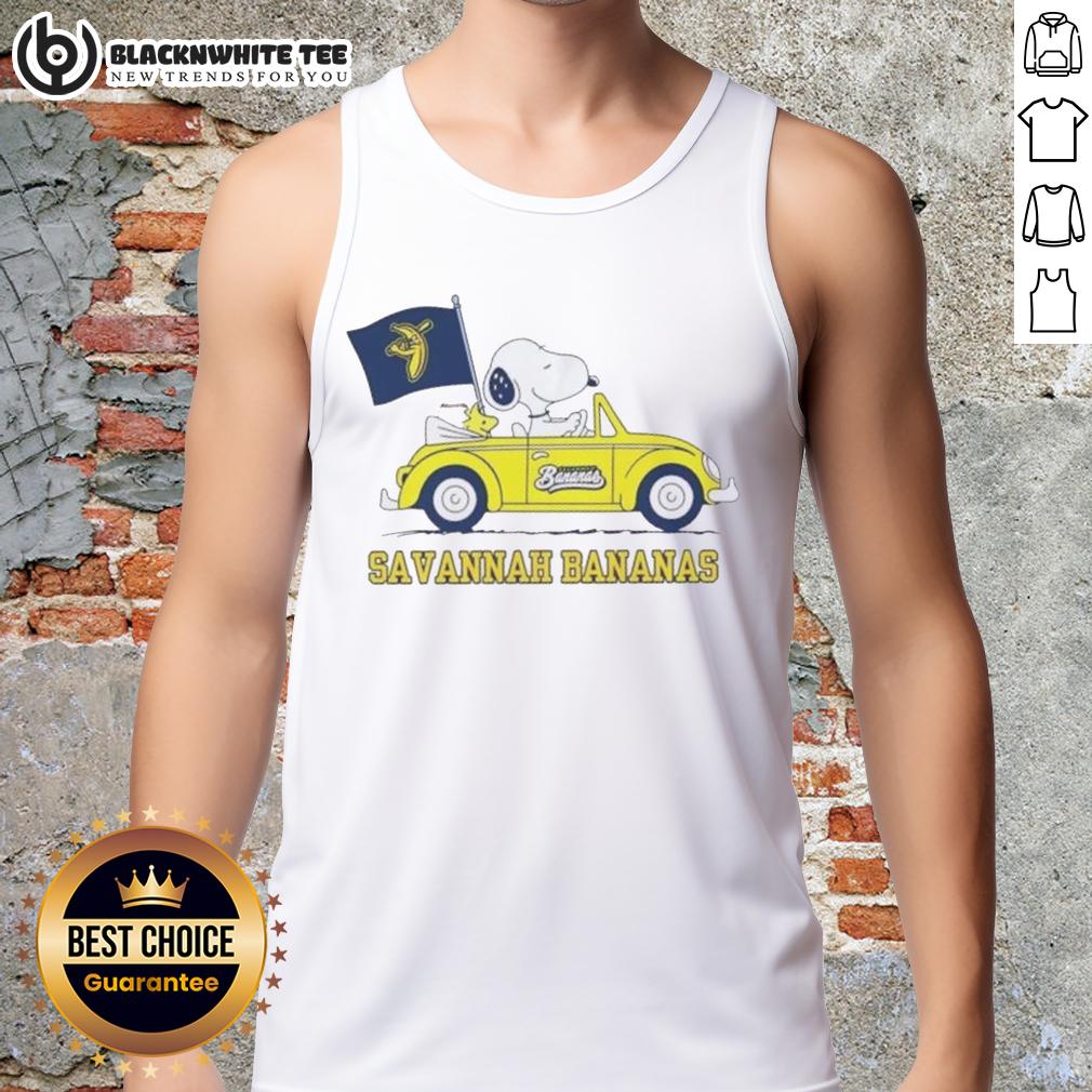Pretty Snoopy Driving Car Savannah Bananas T-Shirt - Image 4