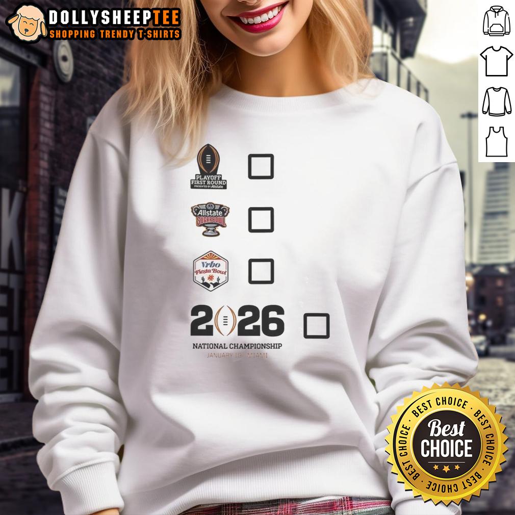 Top Playoff First Round Sugar Bowl Vrbo Fiesta Bowl National Championship What Is Your Choice T-Shirt - Image 5
