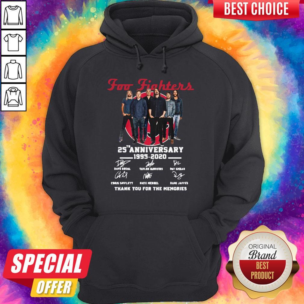 Foo Fighters 25th Anniversary 1995 2020 Thank You For The Memories Signatures Shirt - Image 3