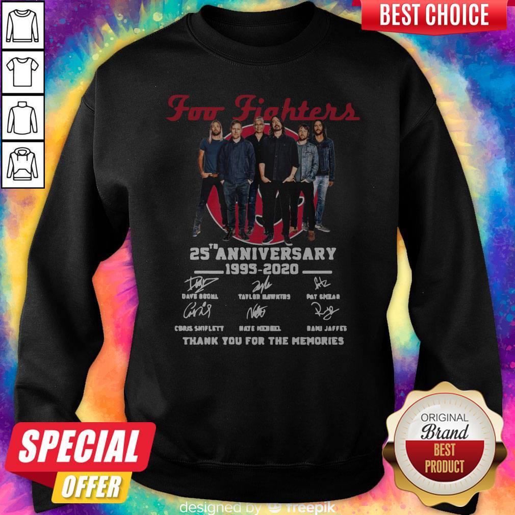 Foo Fighters 25th Anniversary 1995 2020 Thank You For The Memories Signatures Shirt - Image 5