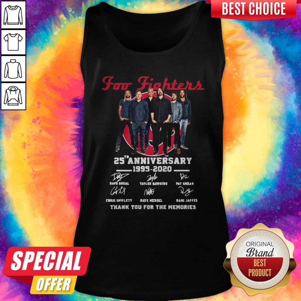 Foo Fighters 25th Anniversary 1995 2020 Thank You For The Memories Signatures Shirt - Image 4