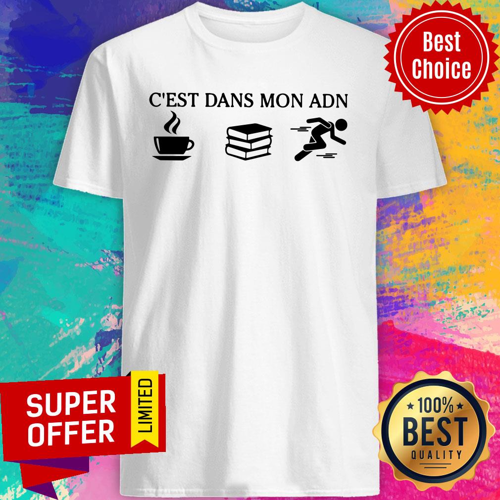 C'est Dans Mon ADN Coffee Book Running Shirt