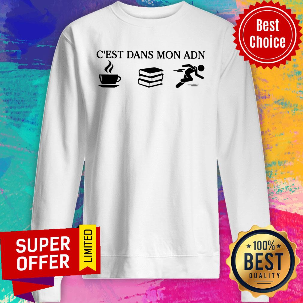 C'est Dans Mon ADN Coffee Book Running Shirt - Image 5