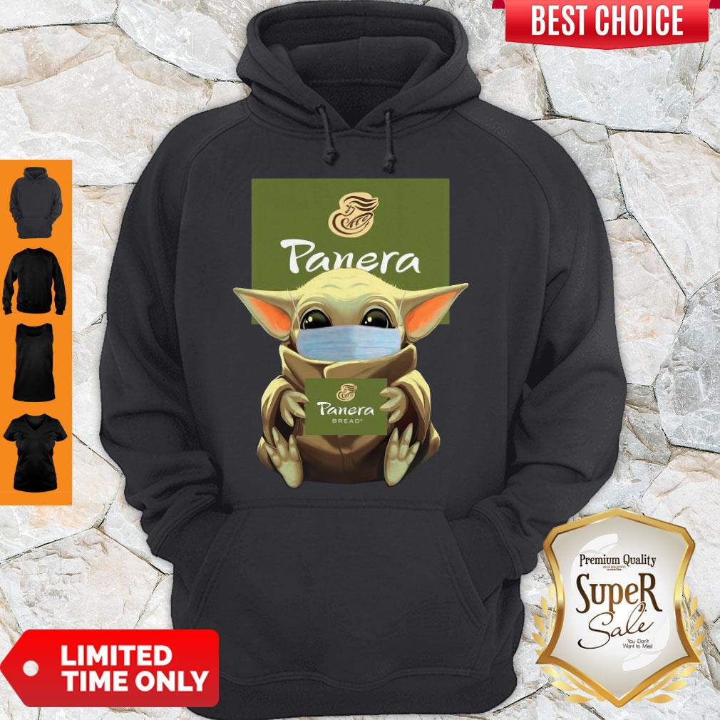 Official Baby Yoda Face Mask Hug Panera Bread Shirt - Image 2