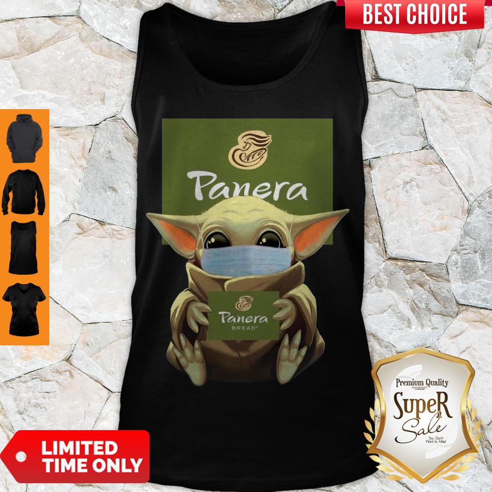 Official Baby Yoda Face Mask Hug Panera Bread Shirt - Image 4