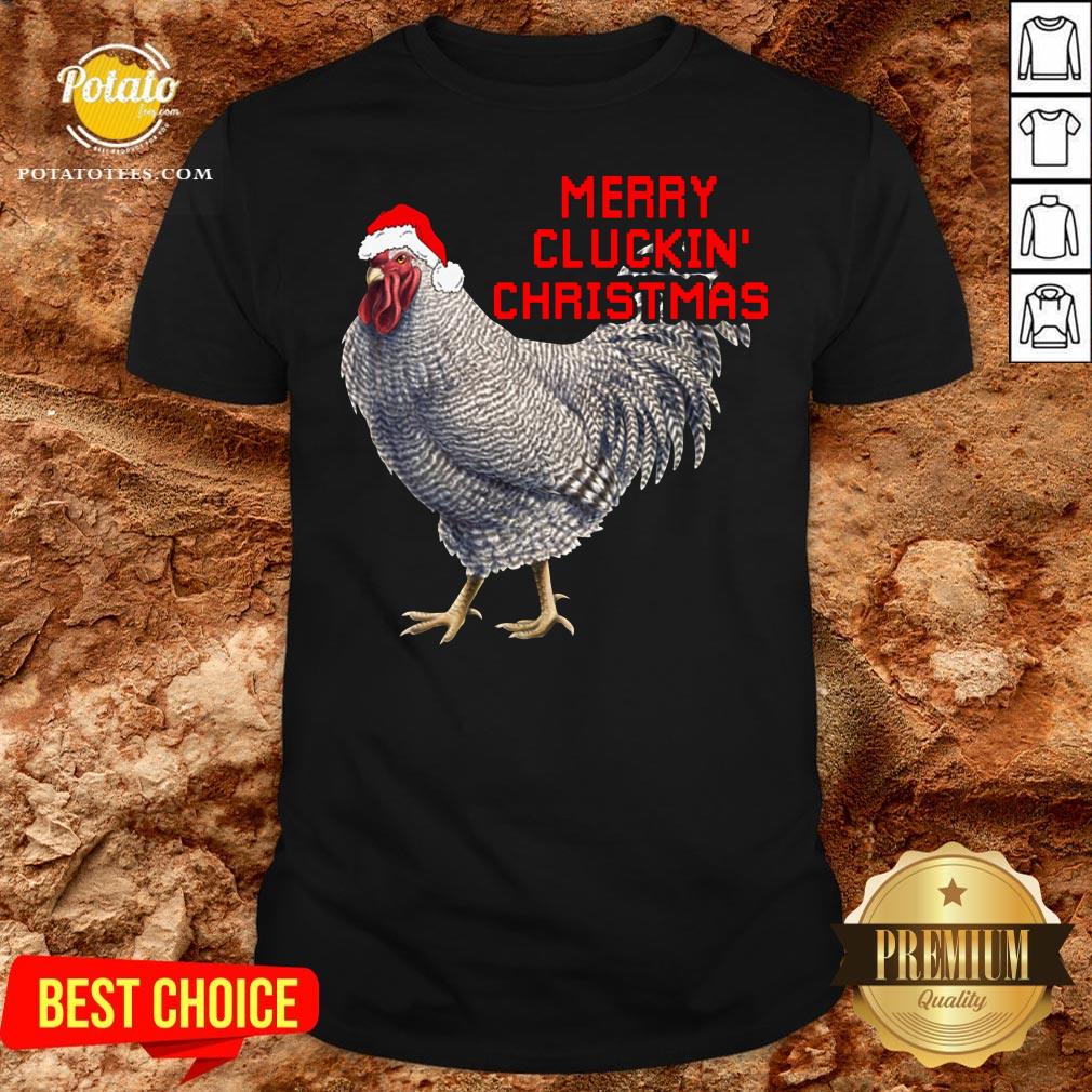 Pretty Santa Chicken Merry Cluckin’ Christmas Shirt