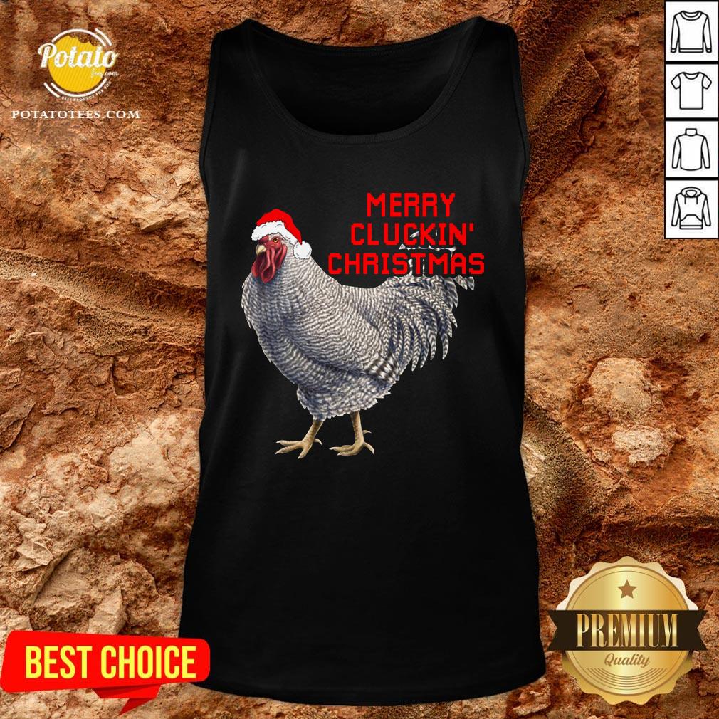 Pretty Santa Chicken Merry Cluckin’ Christmas Shirt - Image 3