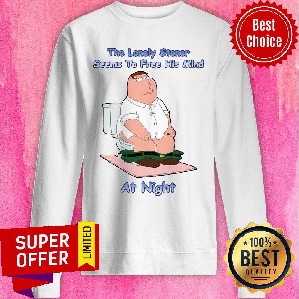 Top The Lonely Stoner Seems To Free His Mind At Night Shirt - Image 4