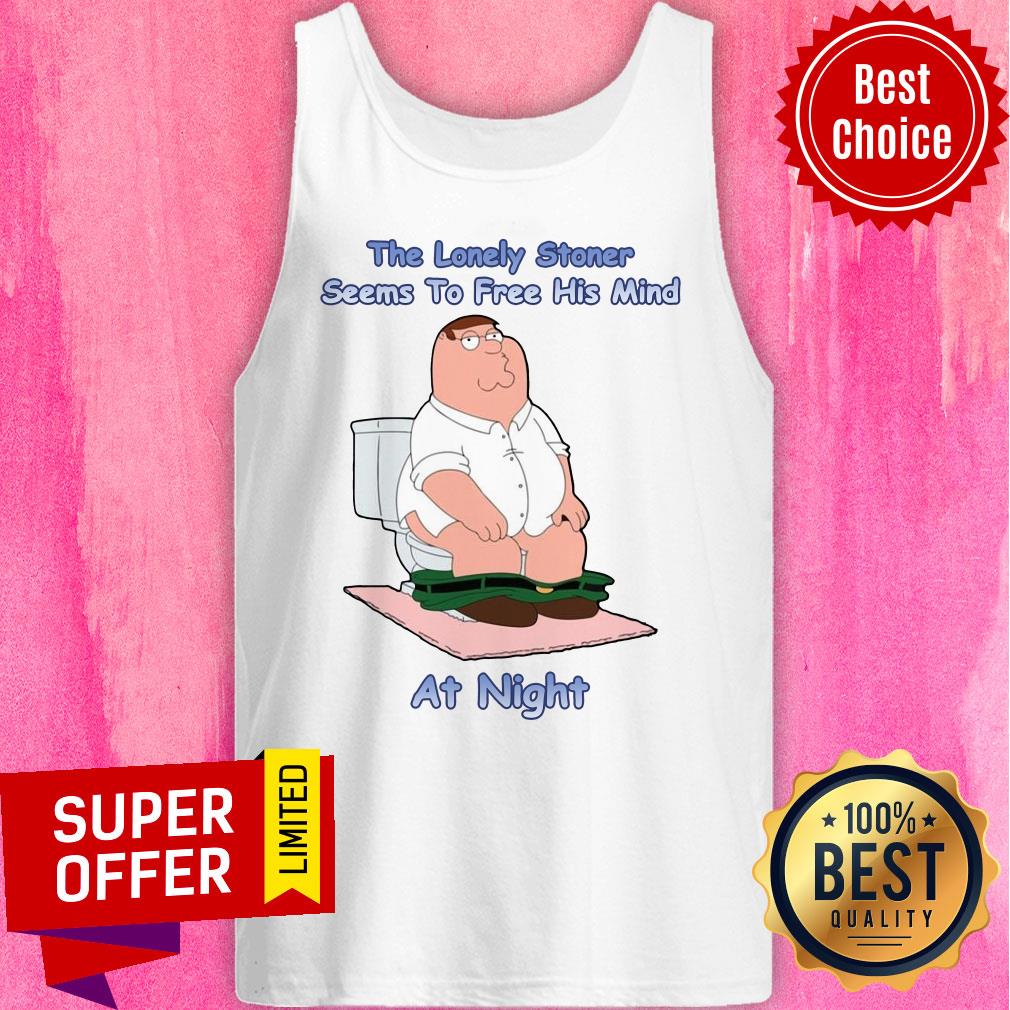 Top The Lonely Stoner Seems To Free His Mind At Night Shirt - Image 3