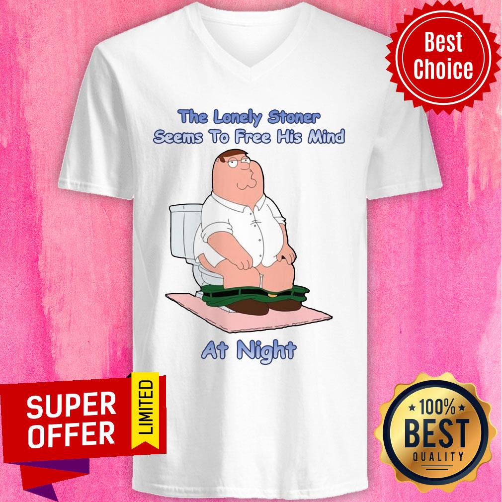 Top The Lonely Stoner Seems To Free His Mind At Night Shirt - Image 2