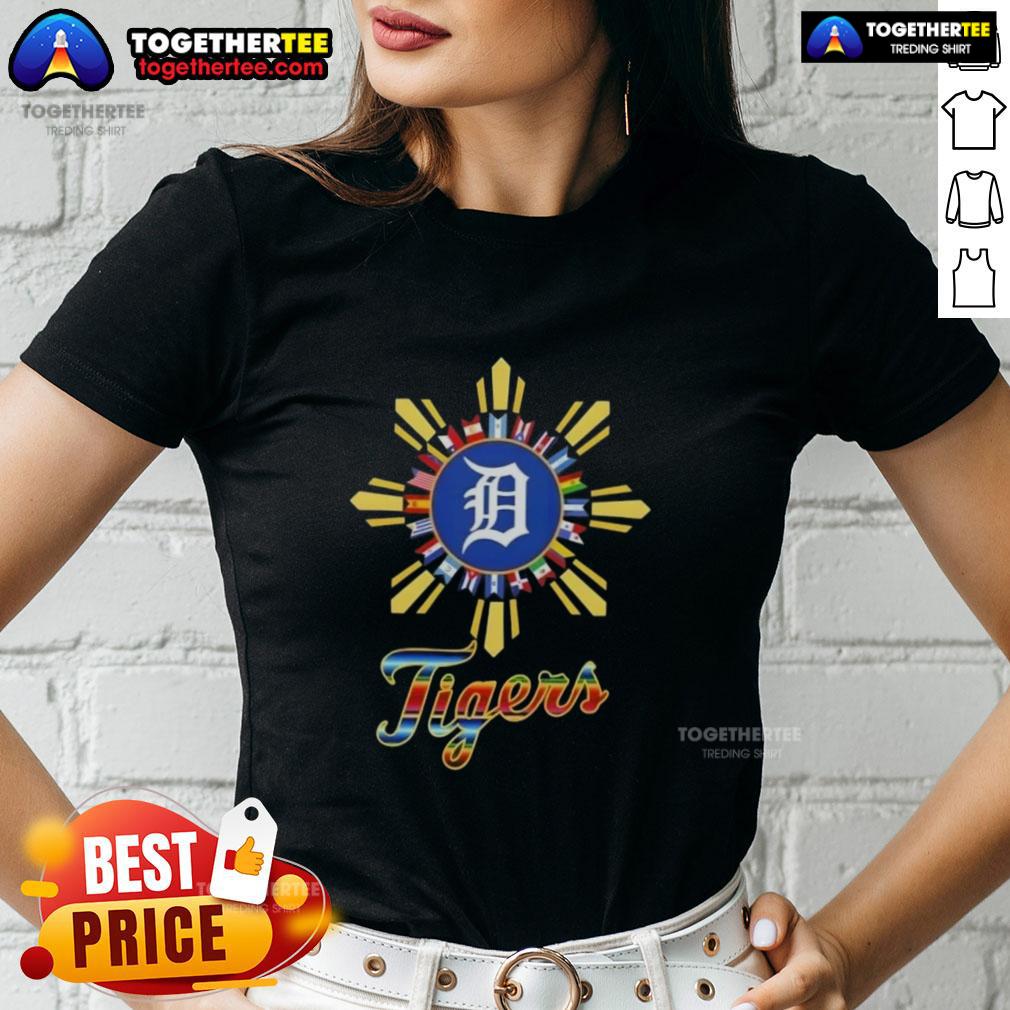 Premium 2025 Detroit Tigers Baseball X Hispanic T-Shirt - Image 3