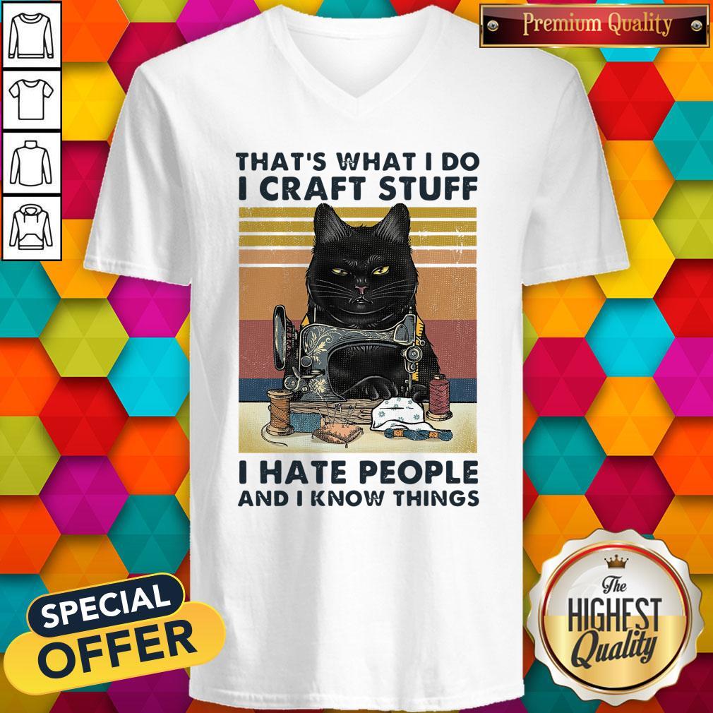 Top That’s What I Do I Craft Stuff I Hate People And I Know Things Vintage Halloween Shirt - Image 3