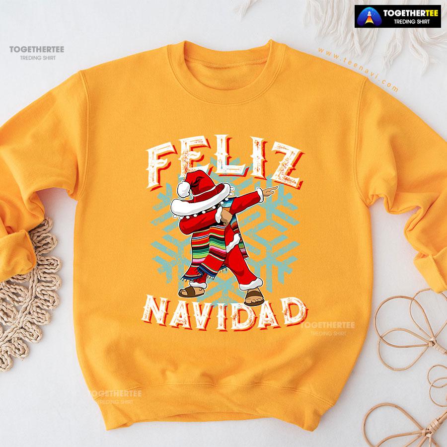 Feliz Navidad Dabbing Sombrero Mexican Christmas Sweatshirt - Image 11