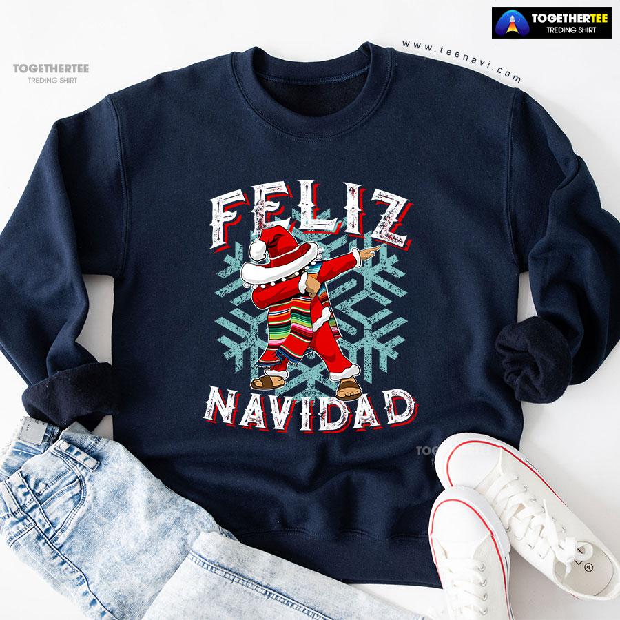Feliz Navidad Dabbing Sombrero Mexican Christmas Sweatshirt - Image 4