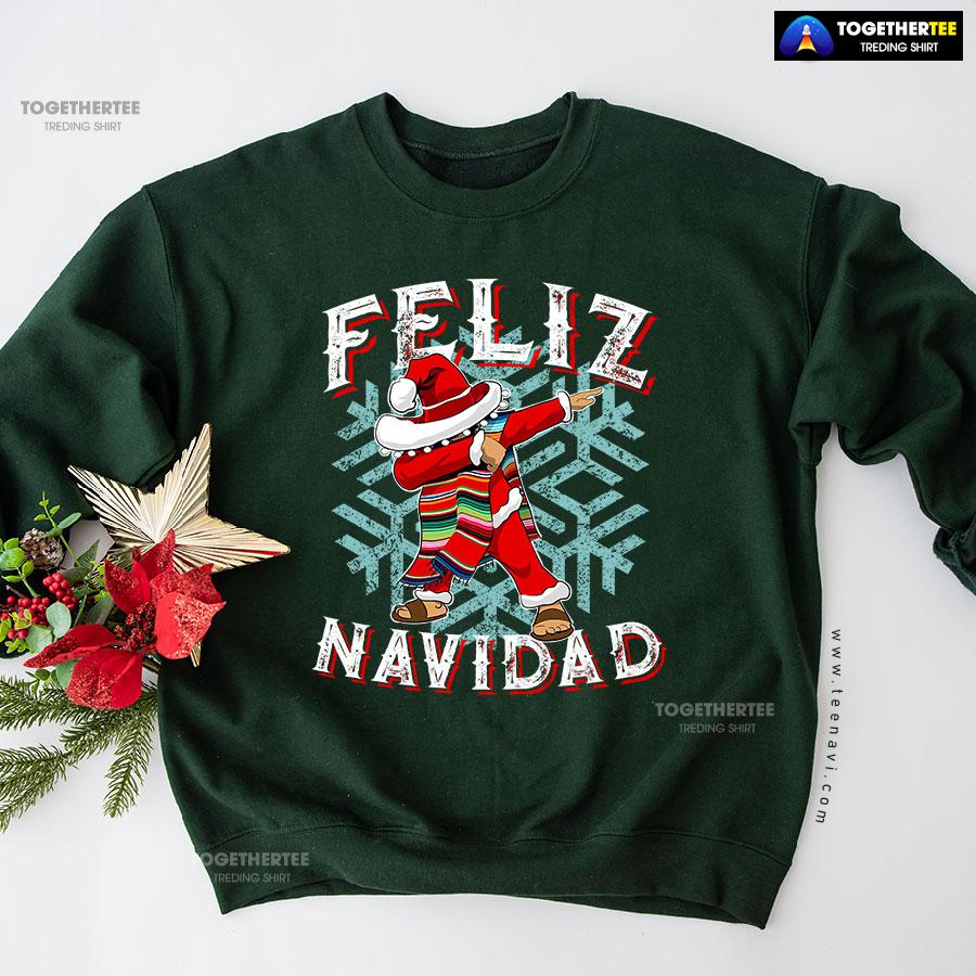 Feliz Navidad Dabbing Sombrero Mexican Christmas Sweatshirt - Image 5