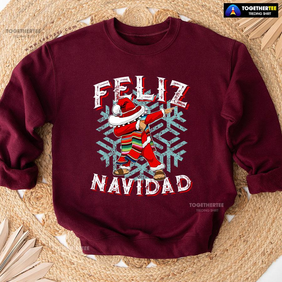 Feliz Navidad Dabbing Sombrero Mexican Christmas Sweatshirt - Image 6