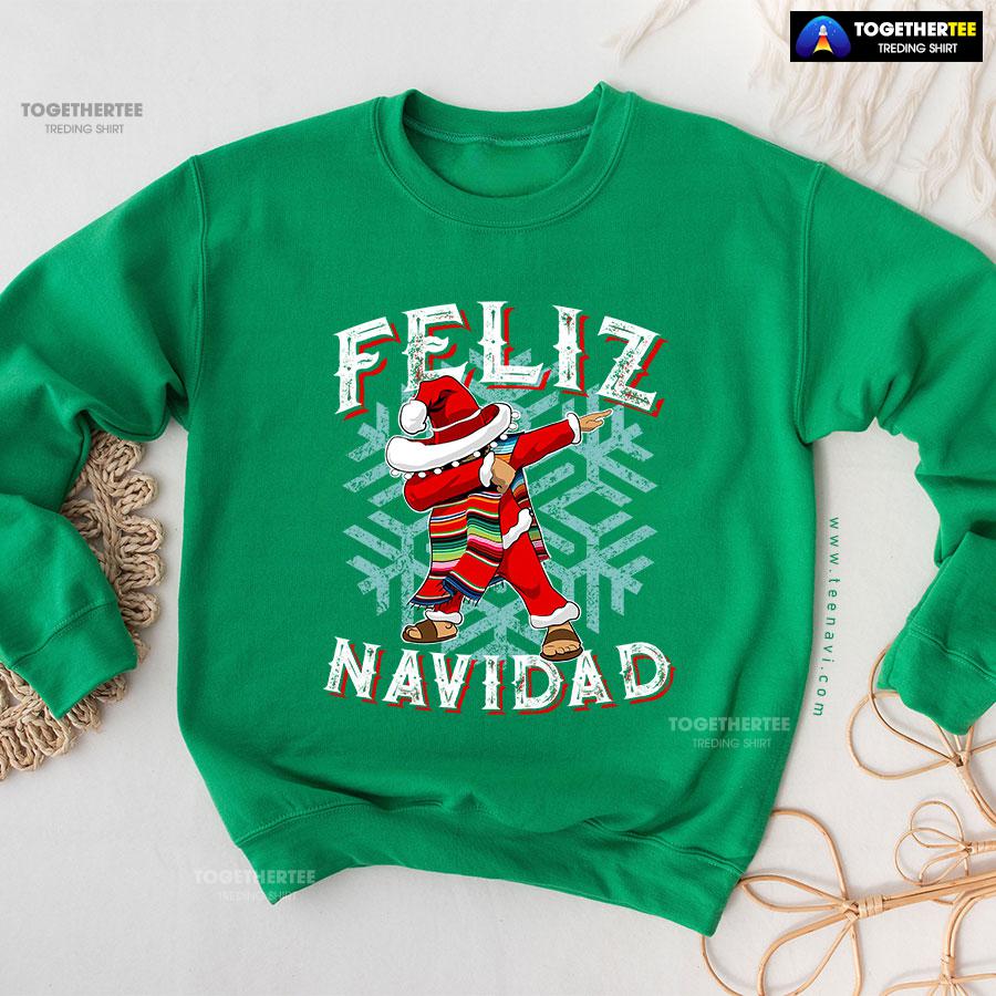 Feliz Navidad Dabbing Sombrero Mexican Christmas Sweatshirt - Image 7