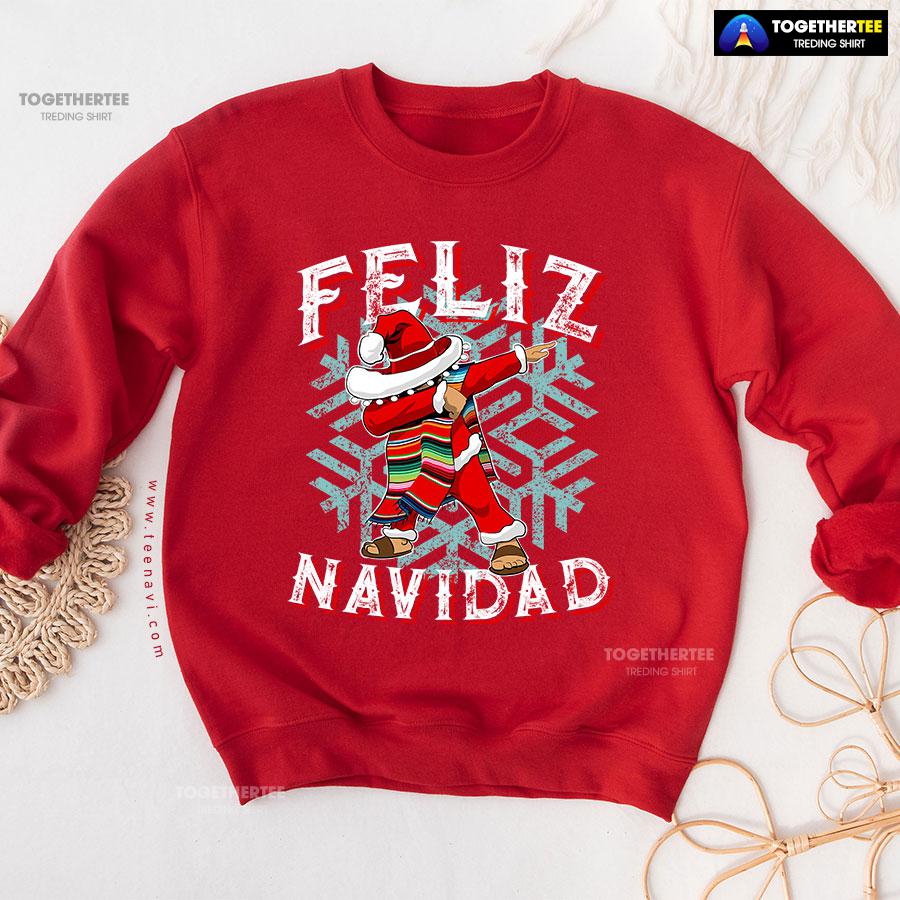 Feliz Navidad Dabbing Sombrero Mexican Christmas Sweatshirt - Image 8