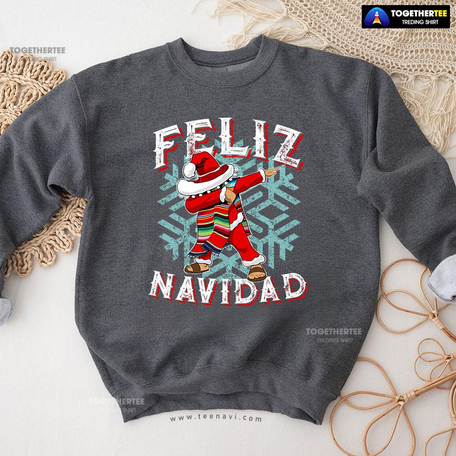 Feliz Navidad Dabbing Sombrero Mexican Christmas Sweatshirt - Image 9
